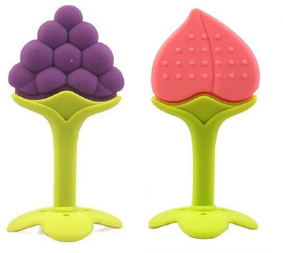 CAUSAL ART Silicone Fruit Shape Teether Baby Teether Bpa Free COMBO PACK OF 2 Teether(Multicolor)