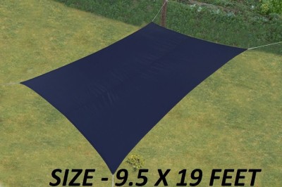 Duronet Shade Sail Polyester Rectangle Waterproof &UV Protection Sun Awning, 9.5X19 Feet Tent - For Car Parking,Garden,Children Play Areas, Verandas, Lawn,Balcony With SS Hook & Rope(Blue)