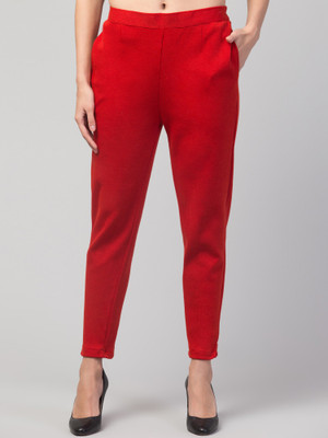 FamBee Regular Fit Women Red Trousers