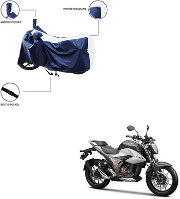 Trader's Stop Two Wheeler Cover for Suzuki(Gixxer 250, White)