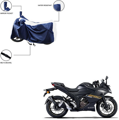 Trader's Stop Two Wheeler Cover for Suzuki(Gixxer SF 250, White)