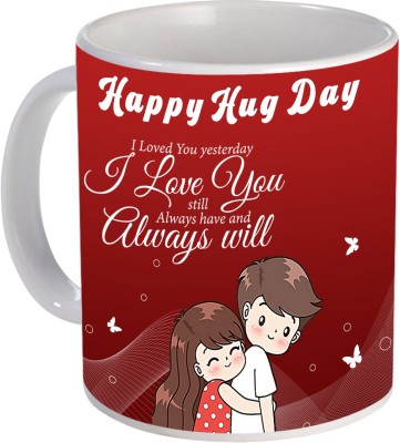 Giftforyou Valentine week hug day coffee mug Ceramic Coffee Mug(350 ml)