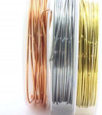 ART IFACT 30 Meters-19 Gauge (1.02mm) Copper, Silver and Brass Wire (10 Meters Each)-Craft