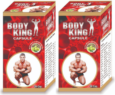 dr. parth biotech Body King Ayurvedic Capsules for Muscle Gain With Shilajit, Ashwagandha & Musli(Pack of 2, 60 Capsules)