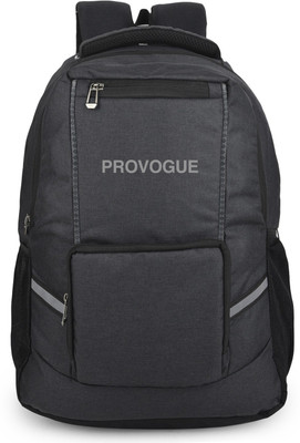 PROVOGUE Khdi unisex backpack with rain cover and reflective strip 38 L Laptop Backpack(Black)
