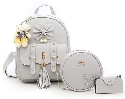ENVATO women backpack combo in Grey color Backpack(Grey, 10 L)