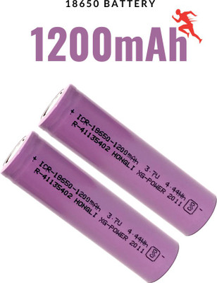 Lonaar Rechargeable Lithium Ion 18650 Cell 3.7V 1200mAh 3C DIY Charging laptops, Lithium powered Flashlights, Lasers, Microcontroller Projects,Robots,Mp3 players, Mobile phones, Power Banks and other portable power devices etc (not AAA or AA) Power Supply   Battery(Pack of 2)