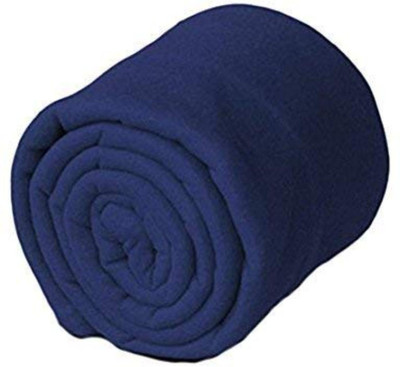 Supreme Home Collective Solid Single Fleece Blanket for  AC Room(Polyester, Navy)