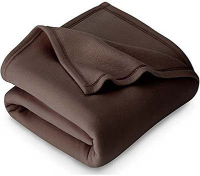 Supreme Home Collective Solid Single Fleece Blanket for  AC Room(Polyester, Brown)