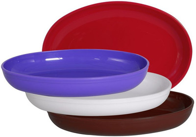 Morvi Plastic Mixing Bowl Prime Plastic Snacker Microwave Safe, 500 ml 4 pc, Red Brown White Violet(Pack of 4, Multicolor)