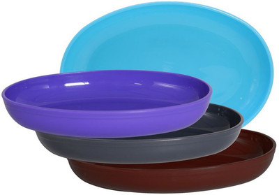 Morvi Plastic Mixing Bowl Prime Plastic Snacker Microwave Safe, 500 ml 4 pc, Cyan Brown Grey Violet(Pack of 4, Multicolor)
