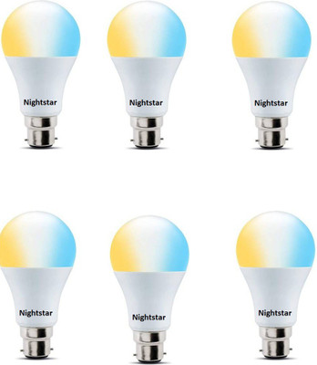 Nightstar 9 W Basic Standard B22 LED Bulb(White, Yellow, Pack of 6)