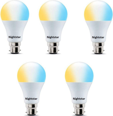 Nightstar 10 W Basic Standard B22 LED Bulb(White, Yellow, Blue, Pack of 5)