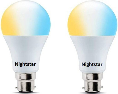 Nightstar 9 W Basic Standard B22 LED Bulb(White, Yellow, Pack of 2)