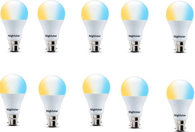 Nightstar 9 W Basic Standard B22 LED Bulb(White, Yellow, Pack of 10)