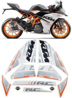 SunStick Sticker & Decal for Bike(White, Silver)