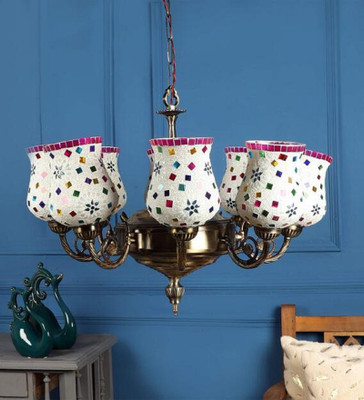 PR Prashant 5 Light Chandelier Chandelier Ceiling Lamp(Multicolor)