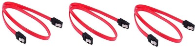 ATEKT Power Sharing Cable 0.6 m SATA (SATA 3) Cable for Hard-Disk and SSD Cable Red with pack of 3(Compatible with hdd, Red, Black, One Cable)