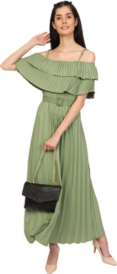 Deshi Girl Women Maxi Green Midi/Calf Length Dress
