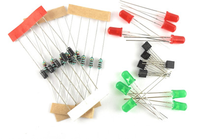 SAMAES Combo Pack of 5x2N2222A Transistor, 5xDiode, 5x1K &5x100 Ohm Resistor 10x5mm Led Electronic Components Electronic Hobby Kit