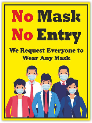 KREEPO No Mask No Entry We Request Everyone To Wear Any Mask Emergency Sign