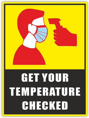 KREEPO GET YOUR TEMPERATURE CHECKED Emergency Sign