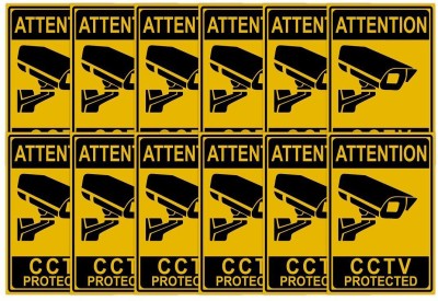 CVANU CCTV Sign Sticker Emergency Sign