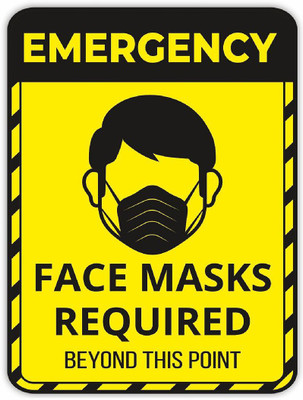 KREEPO EMERGENCY FACE MASKS REQUIRED Beyond This Point Emergency Sign