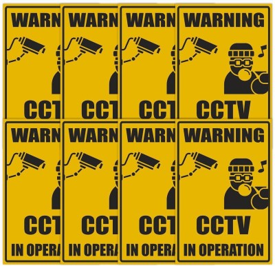 CVANU CCTV Sign Sticker Emergency Sign