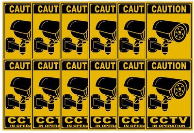 CVANU CCTV Sign Sticker Emergency Sign