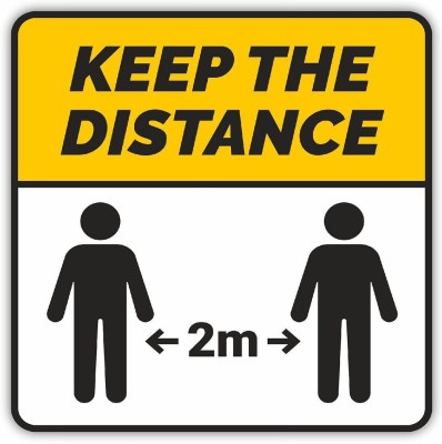 CVANU KEEP THE DESTANCE 2m Emergency Sign