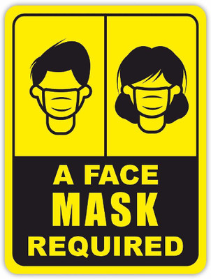 KREEPO A FACE MASK REQUIRED Emergency Sign