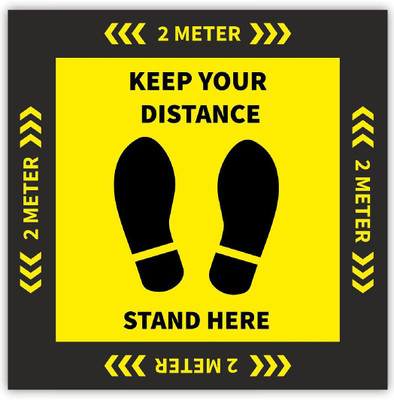 KREEPO 2 METER KEEP YOUR DISTANCE STAND HERE Emergency Sign