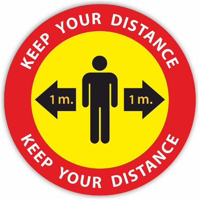 KREEPO KEEP YOUR DISTANCE 1 m. Emergency Sign