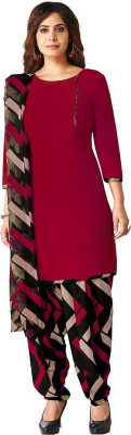 Aumki Crepe Floral Print Salwar Suit Material