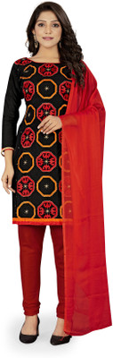 manvaa Chanderi Embroidered Salwar Suit Material
