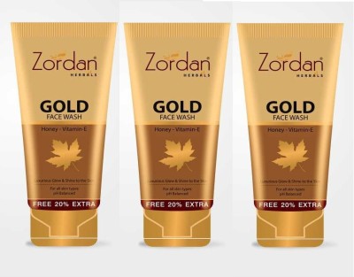 ZORDAN Gold Facewash (60 ml X 3) Face Wash(180 ml)