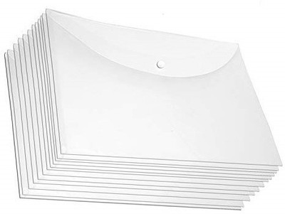 PRASH PLASTIC A4 Document File Bag, Transparent Envelope Holder, Clear Plastic Container(Set Of 12, TRANSPARENT)