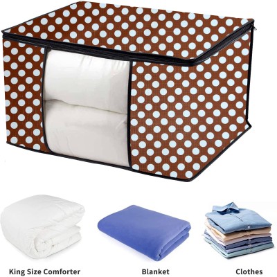 AAVYA UNIQUE FASHION Storage Bag /combal Bag Cover 1 Presents 1 Layered PVC Water ,Dust & proof Large Saree Cover/ Garment Cove / Dr18 B-kit (W21H8D14)(Brown,White)