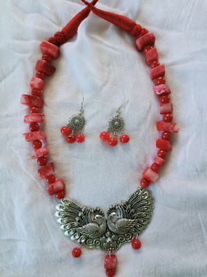 debasrees Alloy Red Jewellery Set(Pack of 1)