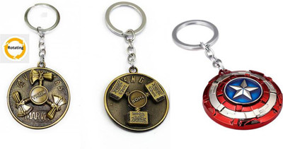 Daiyamondo Thor Hunter,Hammer,Captain America Star Rotating Keychain best quality Key Chain