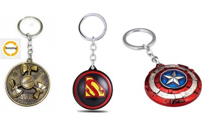 OHZEN Thor Hunter,Superman,Captain America Star Rotating Keychain Key Chain