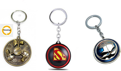 OHZEN Thor Hunter,Superman,Iron man Rotating Keychain Key Chain