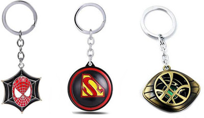 OHZEN Spiderman,Superman,Avenger Stone Rotating Keychain Key Chain