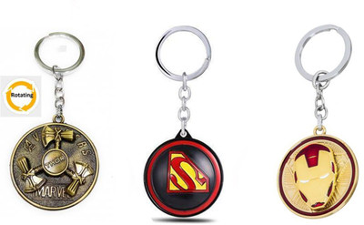 Daiyamondo Thor Hunter,Superman,Iron man Face Rotating Keychain best quality keychain Key Chain