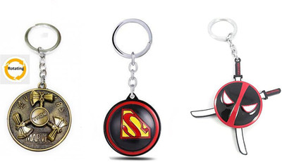 Daiyamondo Thor Hunter,Superman,Deadpool Swords Rotating Keychain best quality keychain Key Chain