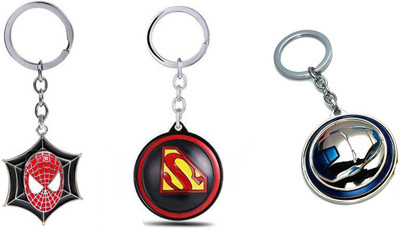 Daiyamondo Spiderman,Superman,Blue Iron man Rotating Keychain best quality keychain Key Chain