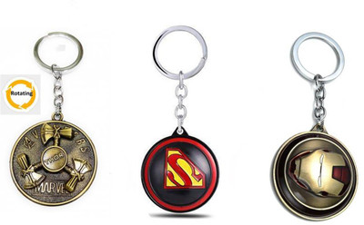 Daiyamondo Thor Hunter,Superman,Iron man Rotating Keychain best quality keychain Key Chain