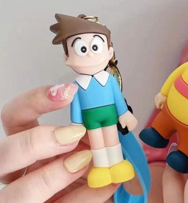 WHITE POPCORN Cute Suneo 3D Keychain | with Strap Charm & Hook | Gift Kids Adults Key Chain Key Chain