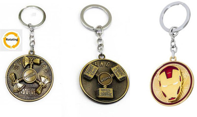 OHZEN Thor Hunter,Hammer,Iron man Face Rotating Keychain best quality keychain Key Chain